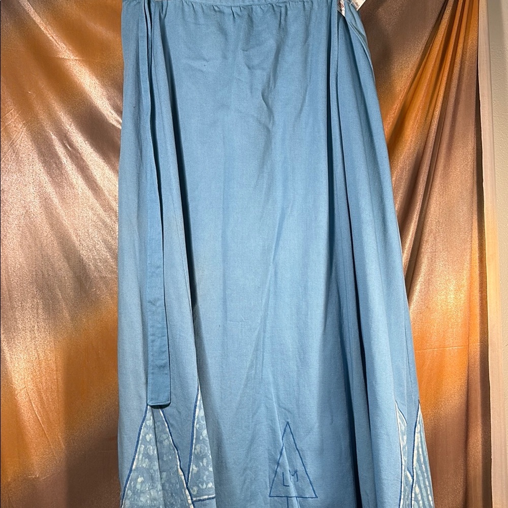 Vintage 70’s light denim wrap‎ maxi Blue Women's Skirt A1